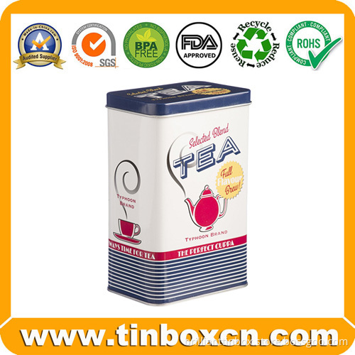 Rectangular Metal Large Storage Tea Tin Box for Food Packaging